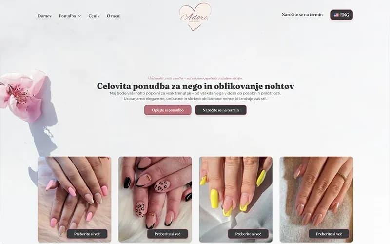 Adoro Couture Nails — Website + online booking